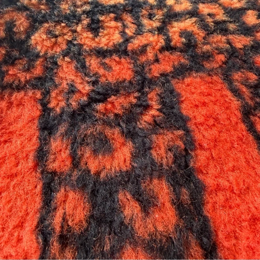 VTG Crown Crafts Dinarsu Wild Cats Fuzzy Plush Blanket Orange Black 60x76 HTF